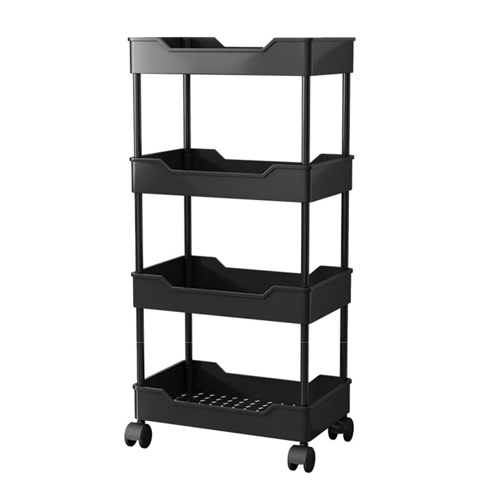 3/4 Tier Storage Trolley Cart with Wheels – Versatile Kitchen & Bathroom Organizer Rack