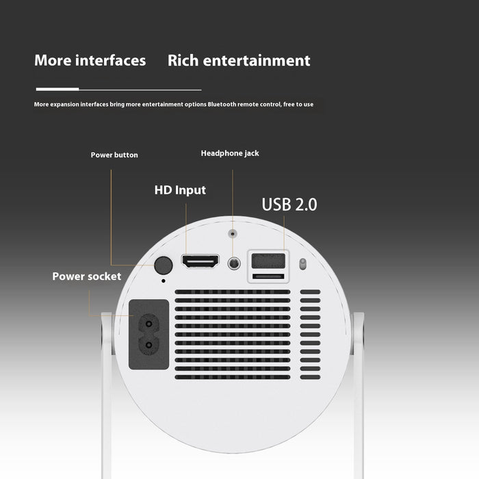 Portable Home Video Projector – Compact Design, 180° Projection, Automatic Focus – Perfect for Movies & Entertainment