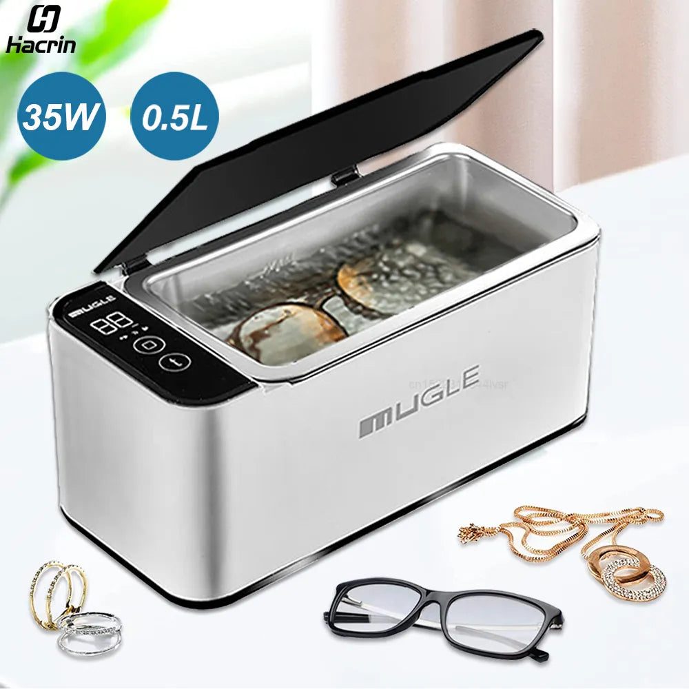 Ultrasonic Cleaner 35W Ultrasonic Glasses Jewelry Cleaner 500ML Ultrasonic Cleaning Machine Ultrasound Washing Bath for Glasses