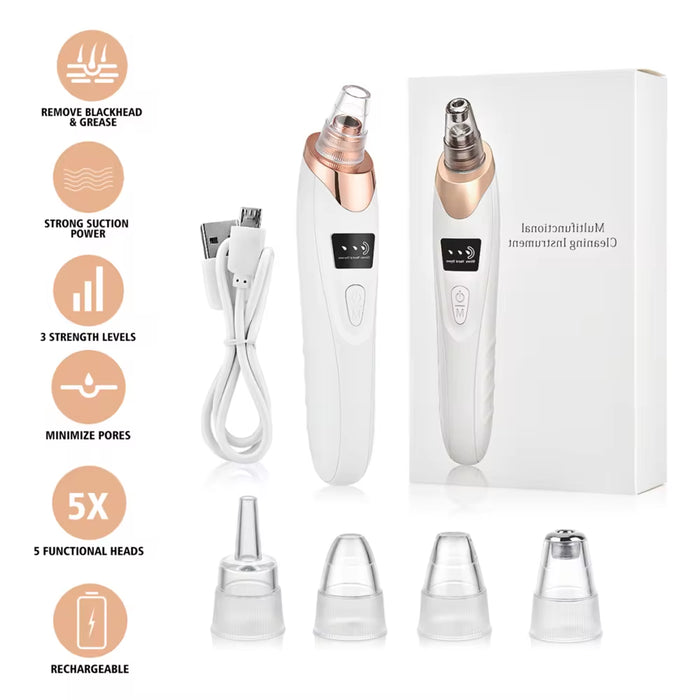 Electric Blackhead Remover - Vacuum Suction Facial Cleaner and Skin Care Extractor Tool for Blackheads, Pores, and Acne