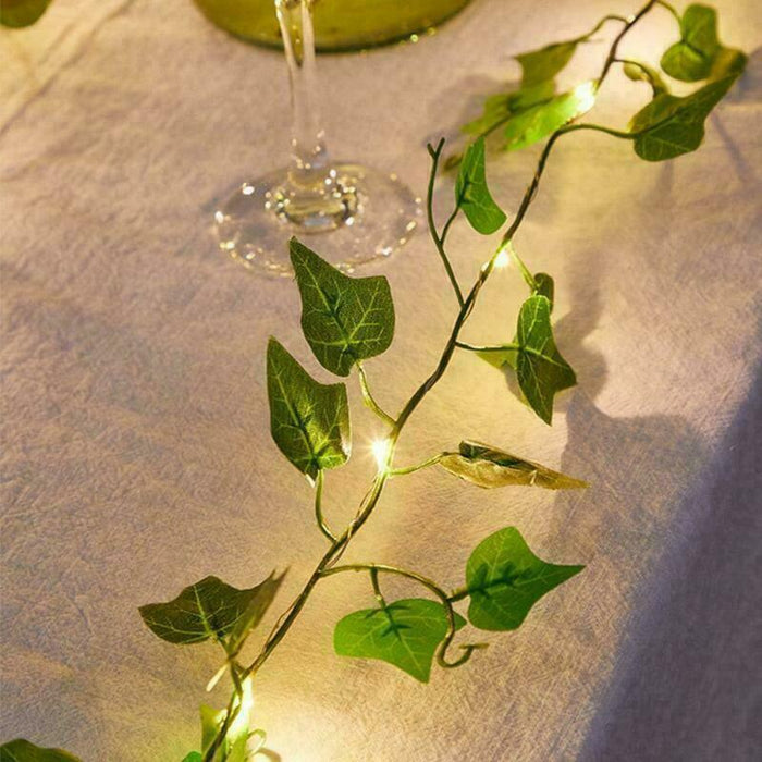 Artificial Ivy Garland with LED Lights - Fake Greenery Vine for Home Decor & Hanging Plants