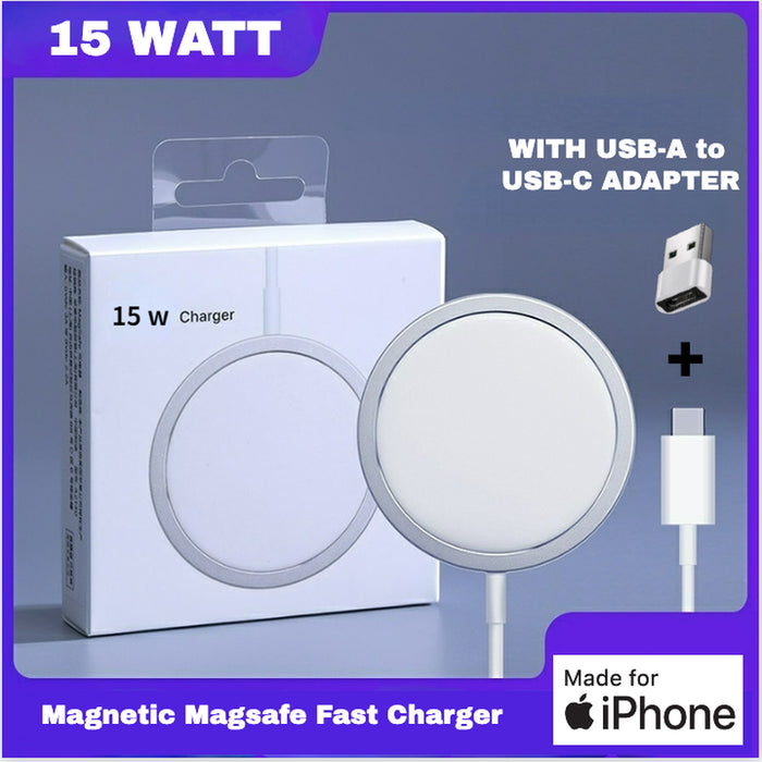 Genuine 15W Fast Wireless Charger for Apple MagSafe – Compatible with iPhone 16, 15, 14, 13, 12 Pro