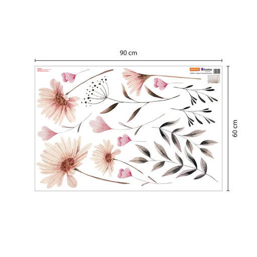 Delicate Watercolor Flowers Wall Stickers - Easy Peel & Stick Floral Decals for Home Decoration