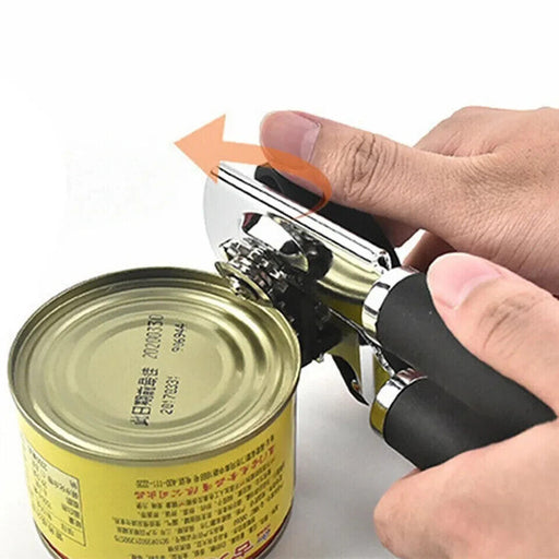 Heavy Duty Stainless Steel Tin Can Opener – Easy Cutter with Comfortable Grip Handle for Kitchen Use