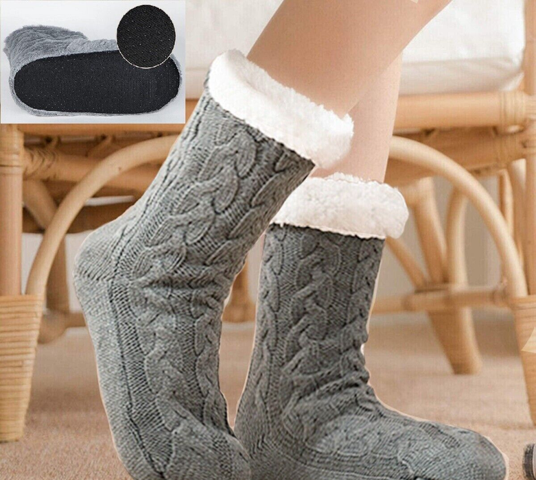 Cozy Winter Fleece Slipper Socks – Non-Slip Fluffy Floor Socks for Men & Women – Perfect Gift