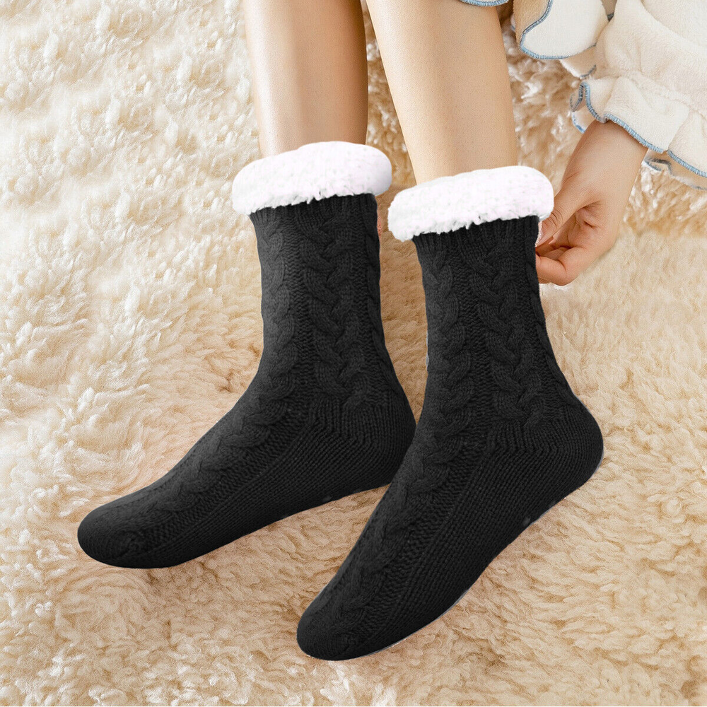 Cozy Winter Fleece Slipper Socks – Non-Slip Fluffy Floor Socks for Men & Women – Perfect Gift