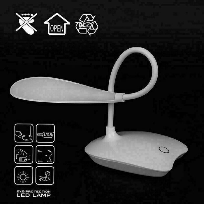 USB Rechargeable LED Desk Lamp – Dimmable Bedside & Study Light for Reading and Night Use