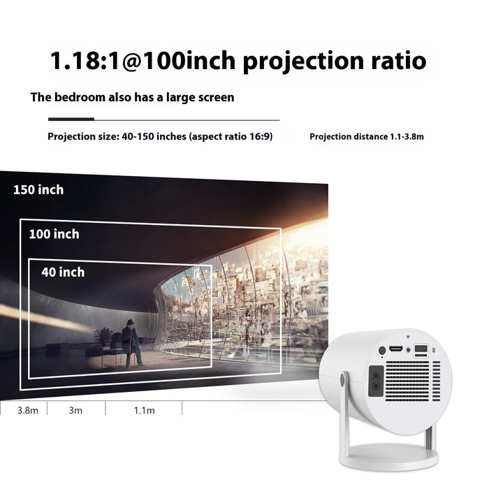 Portable Home Video Projector – Compact Design, 180° Projection, Automatic Focus – Perfect for Movies & Entertainment